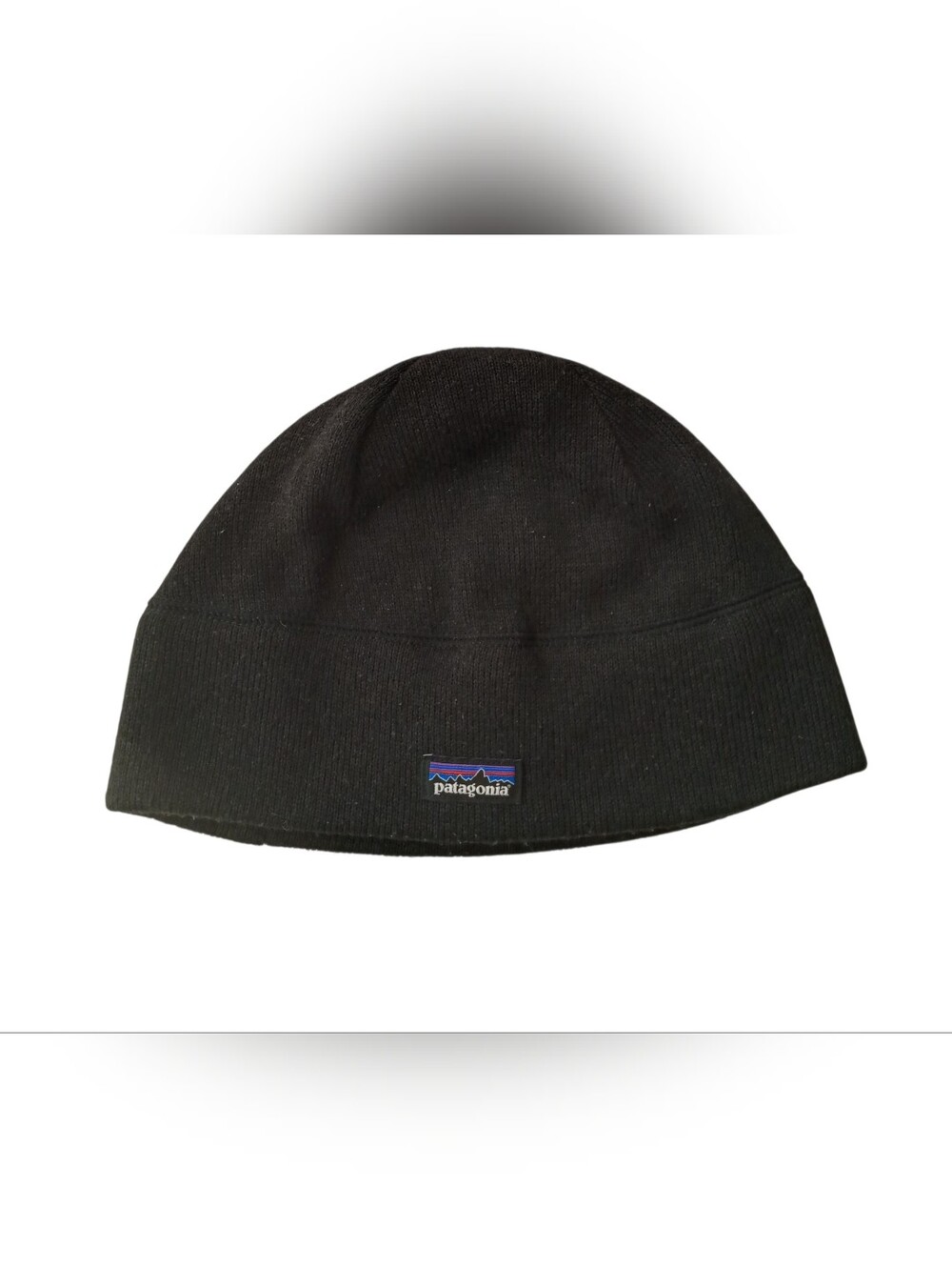 Patagonia Black Winter Hat Beanie 100% Recycled Polyester Size L